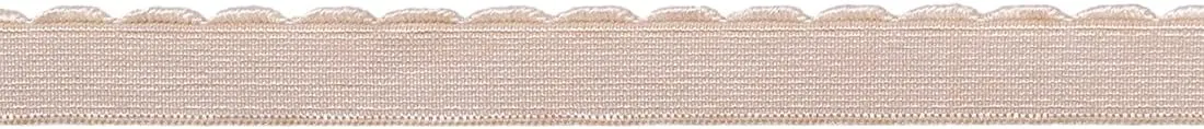 Bristlegrass Picot Plush Bra Strap Elastic Band for Sewing 3/8" 10mm Roll Spool Nylon Spandex Shoulder Tape for Lingerie Underwear Sewing Trim (I-3/8 Inch x 50 Yards,Nude)