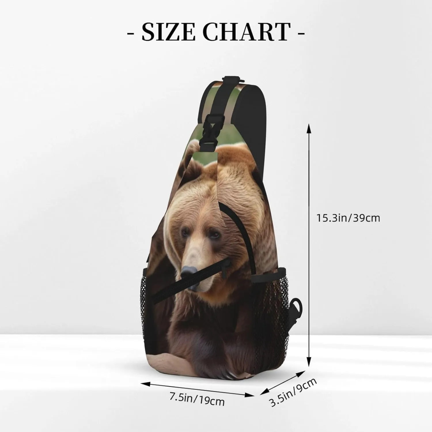 Brown Bears Print Cross Chest Bag Diagonally For Short-Distance Travel And Daily Use
