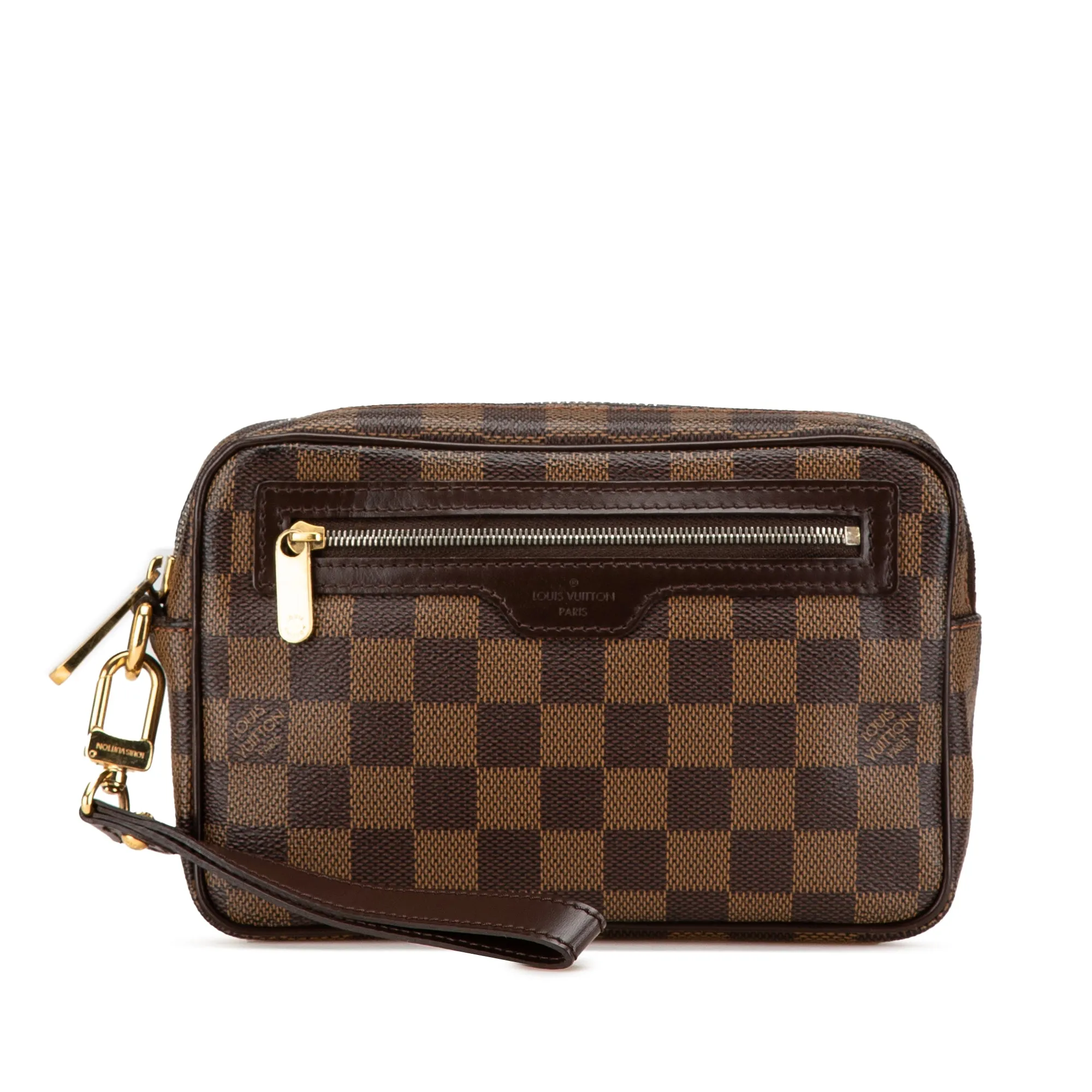 Brown Louis Vuitton Damier Ebene Pochette Billets Macao Clutch Bag