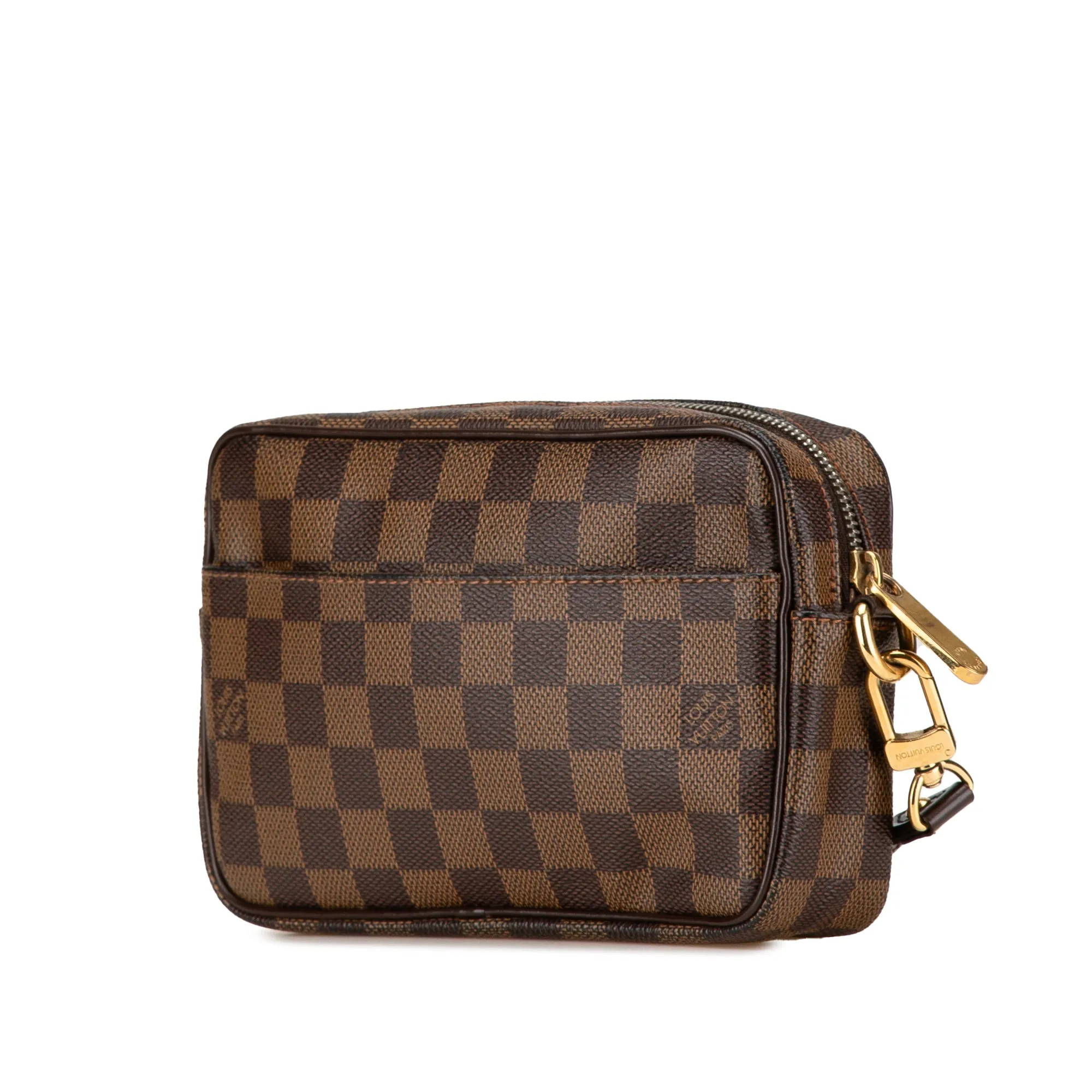 Brown Louis Vuitton Damier Ebene Pochette Billets Macao Clutch Bag