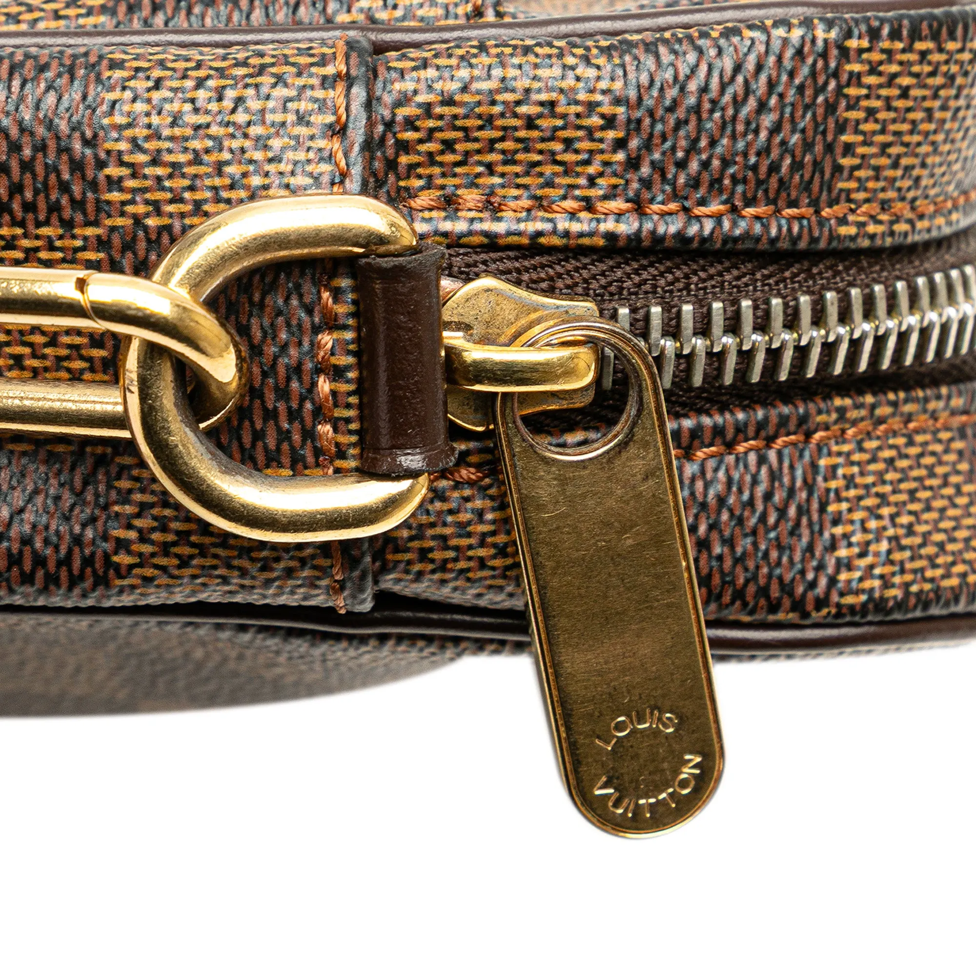 Brown Louis Vuitton Damier Ebene Pochette Billets Macao Clutch Bag