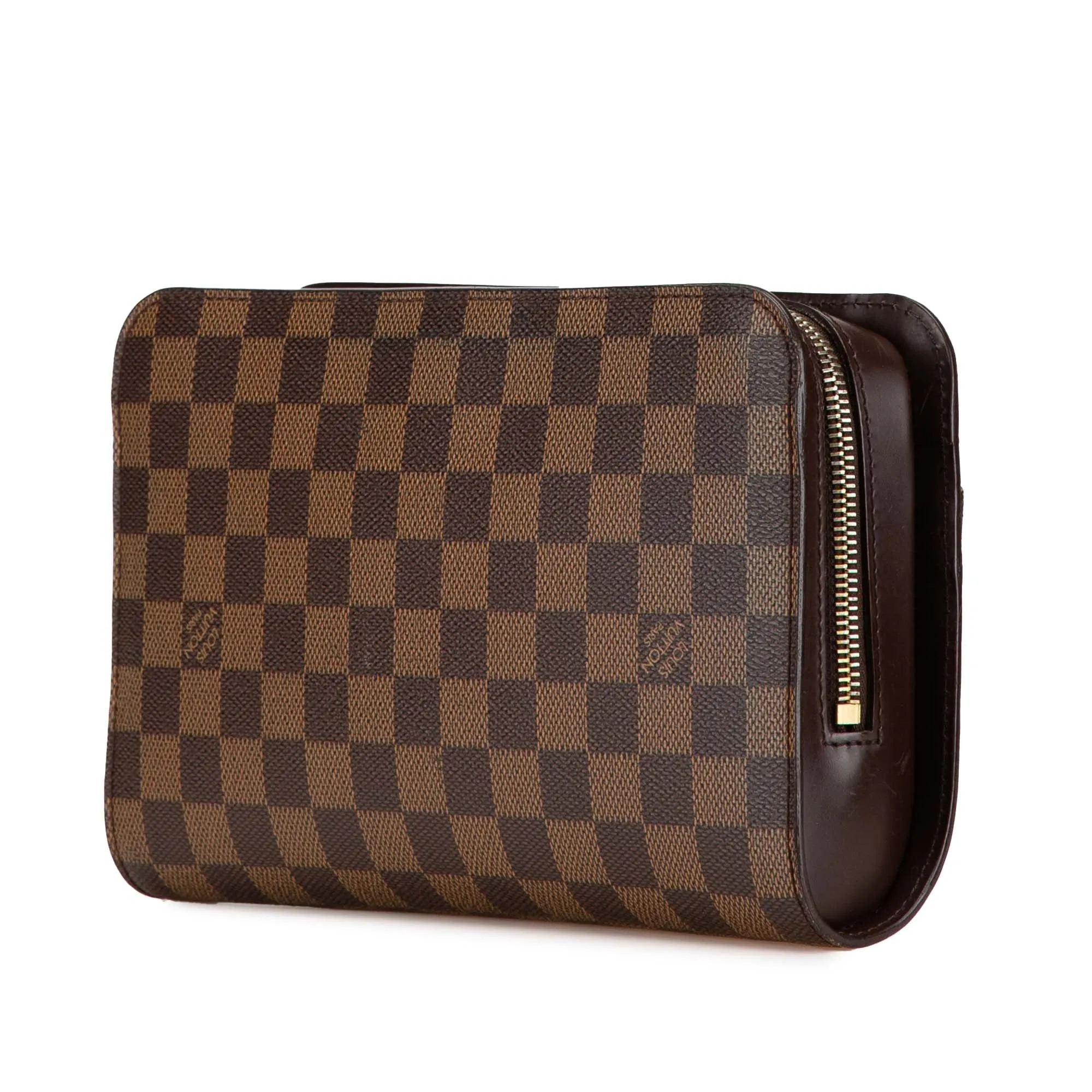 Brown Louis Vuitton Damier Ebene Saint Louis Pochette Clutch Bag