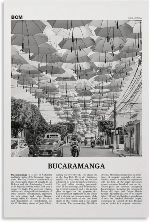 Bucaramanga Print Black And White, Bucaramanga Wall Art, Bucaramanga Poster, Bucaramanga Photo, Buca Canvas Art Poster And Wall Art Picture Print Modern Family Bedroom Decor Posters 24x36inch(60x90cm)