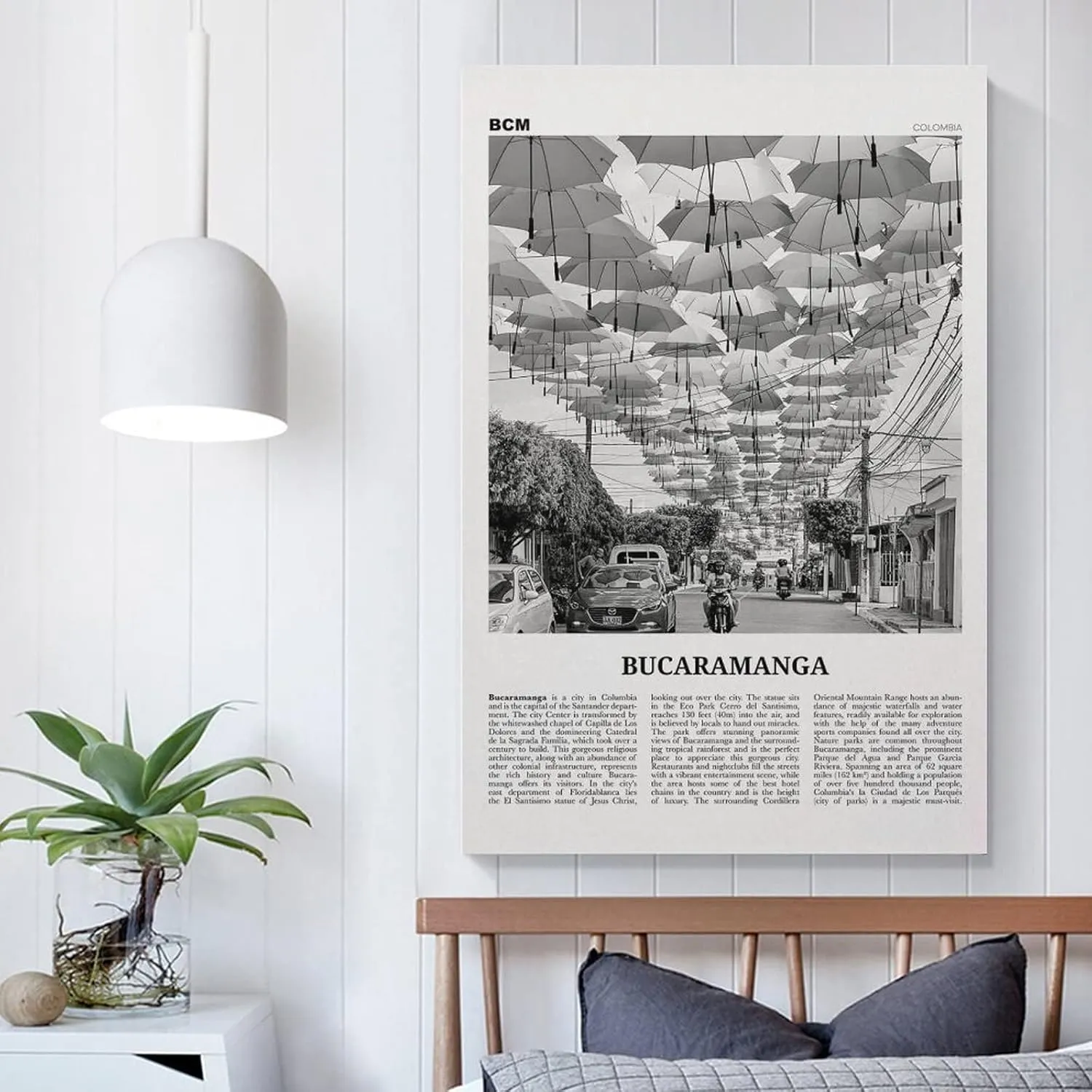 Bucaramanga Print Black And White, Bucaramanga Wall Art, Bucaramanga Poster, Bucaramanga Photo, Buca Canvas Art Poster And Wall Art Picture Print Modern Family Bedroom Decor Posters 24x36inch(60x90cm)