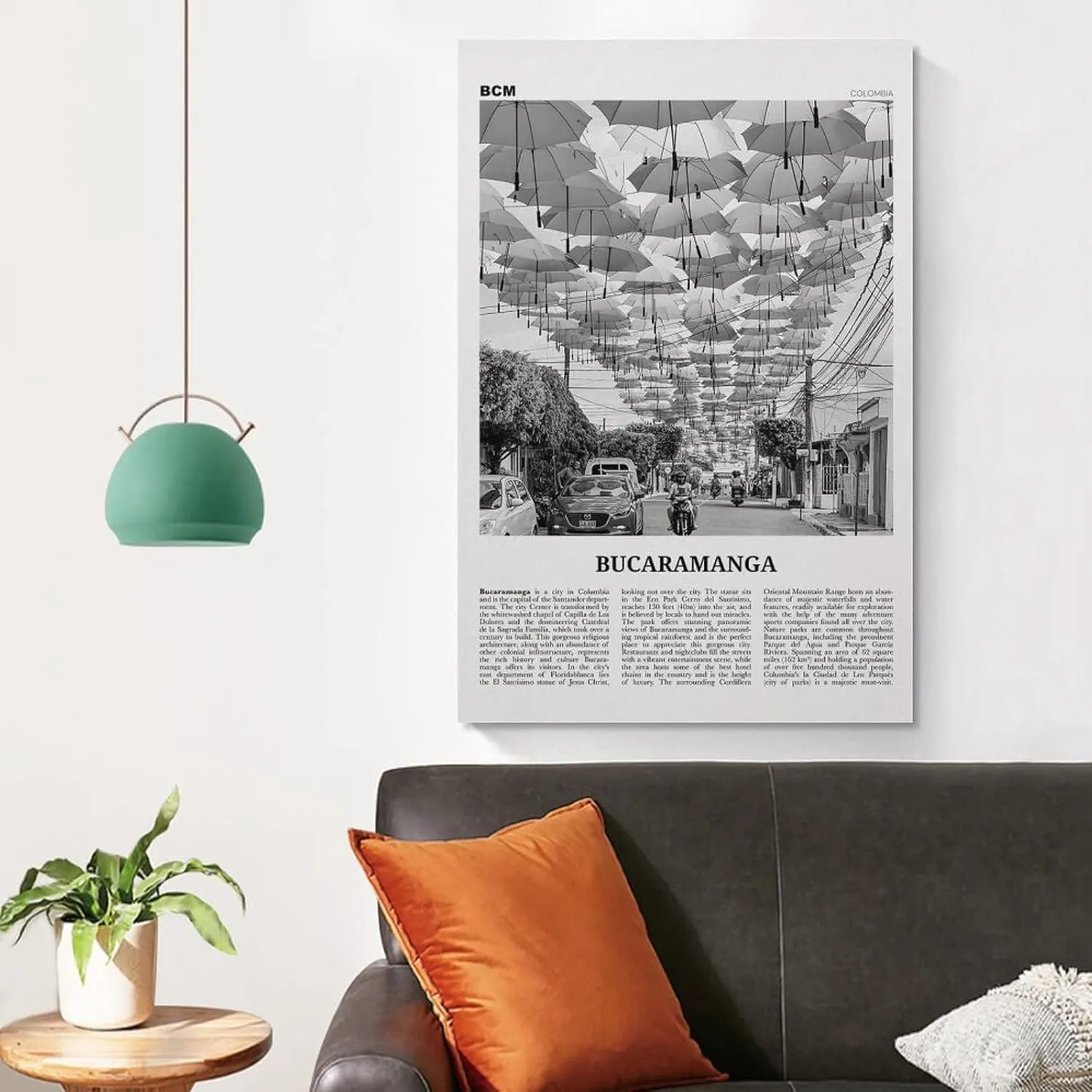 Bucaramanga Print Black And White, Bucaramanga Wall Art, Bucaramanga Poster, Bucaramanga Photo, Buca Canvas Art Poster And Wall Art Picture Print Modern Family Bedroom Decor Posters 24x36inch(60x90cm)