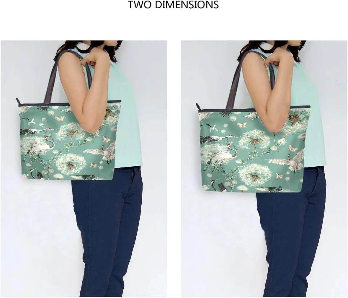 Butterflies with Dandelion Shoulder Bags Large Handle Ladies Handbag