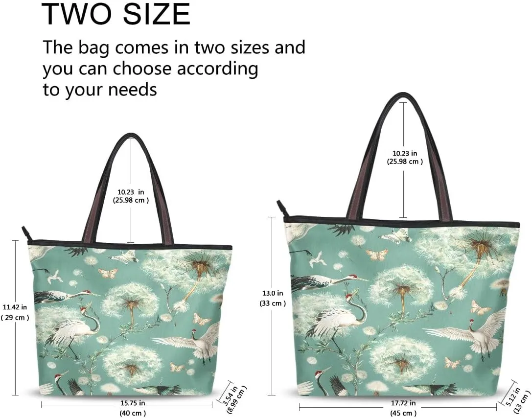 Butterflies with Dandelion Shoulder Bags Large Handle Ladies Handbag
