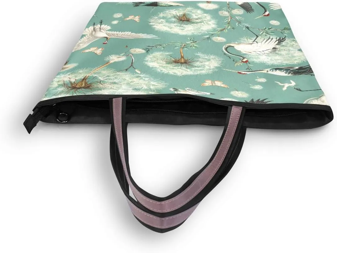 Butterflies with Dandelion Shoulder Bags Large Handle Ladies Handbag