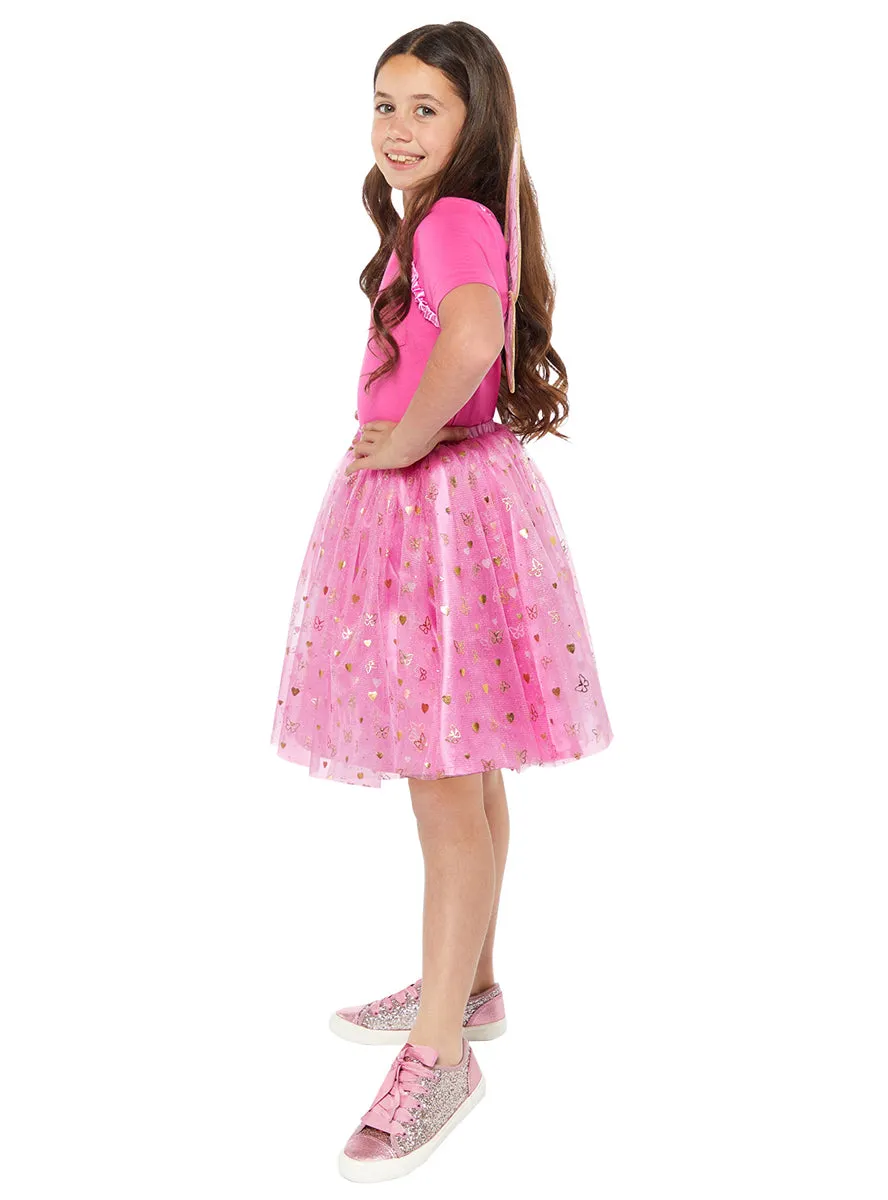 Butterfly Fairy Pink Wings And Tutu Girls Costume Accessory Set