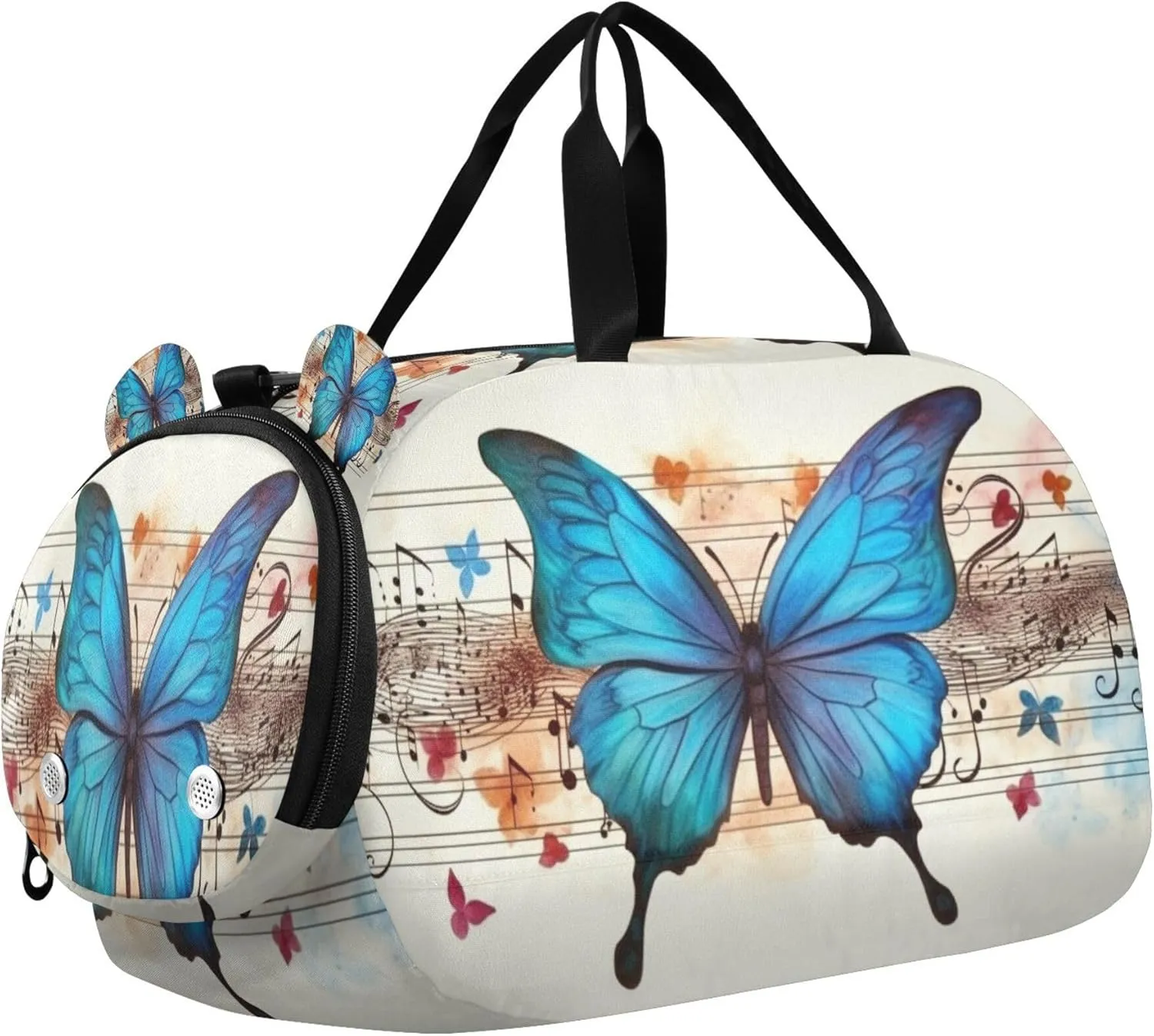 Butterfly Kids Overnight Sports Duffel Bags with Shoe Compartment & Wet Pocket Travel Sport Gym Bag for Girls Boys