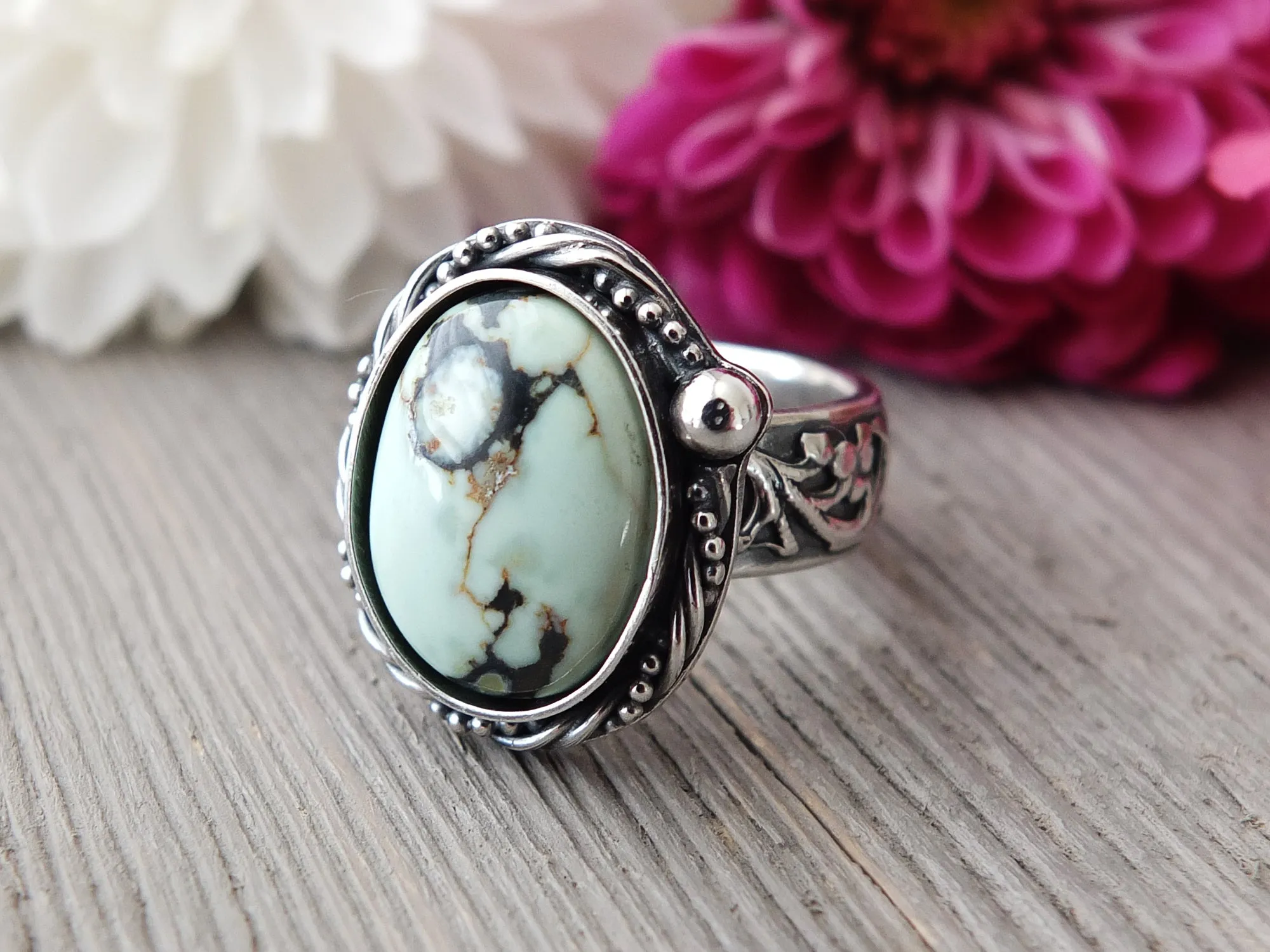 Butterfly Wing Variscite Ring or Pendant (Choose Your Size)