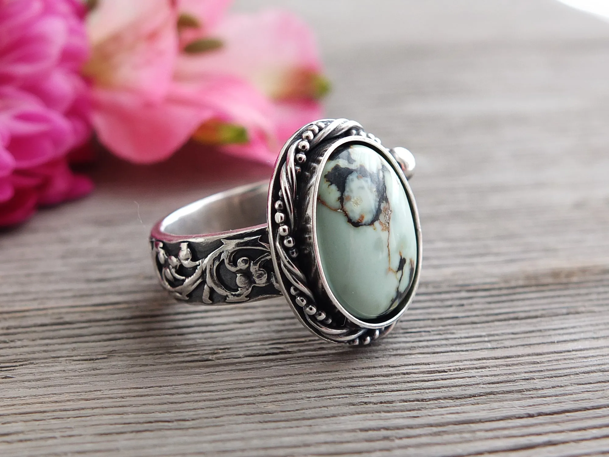 Butterfly Wing Variscite Ring or Pendant (Choose Your Size)