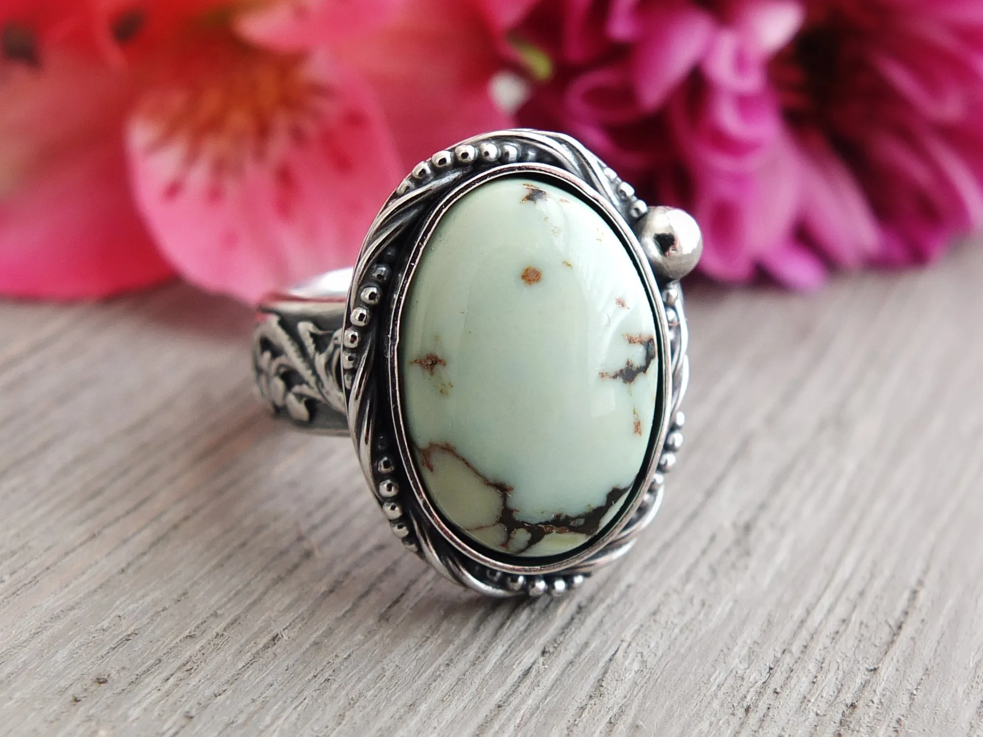 Butterfly Wing Variscite Ring or Pendant (Choose Your Size)
