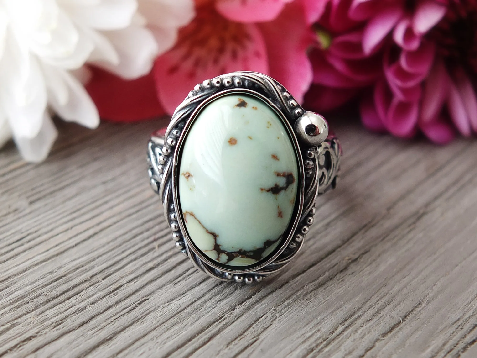 Butterfly Wing Variscite Ring or Pendant (Choose Your Size)