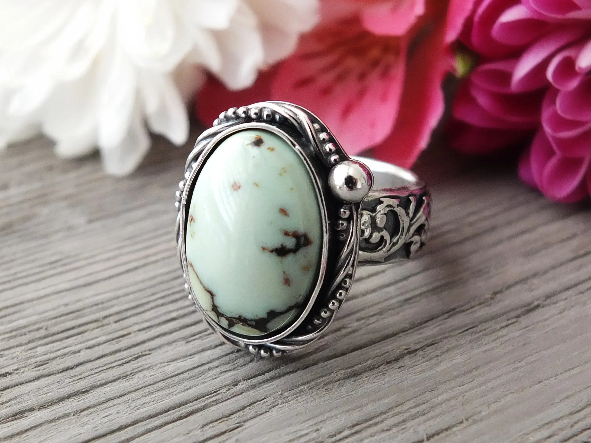 Butterfly Wing Variscite Ring or Pendant (Choose Your Size)