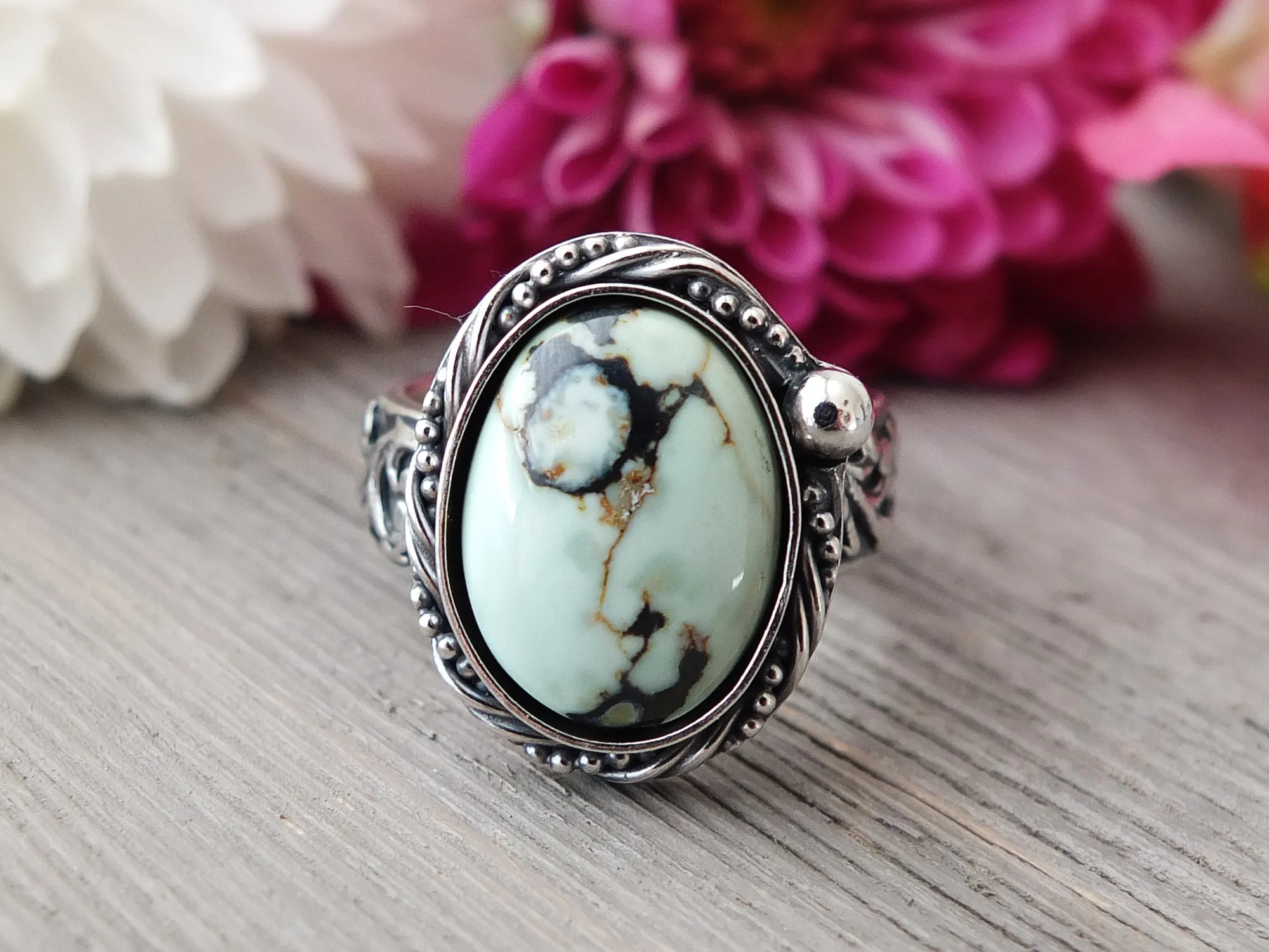 Butterfly Wing Variscite Ring or Pendant (Choose Your Size)