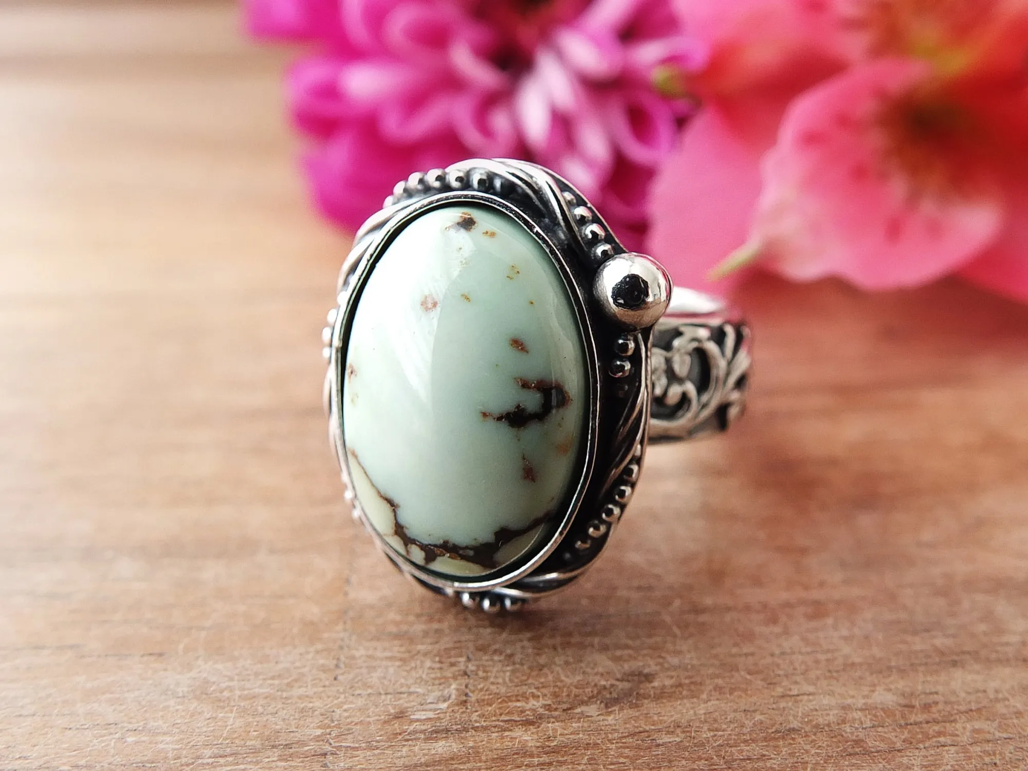 Butterfly Wing Variscite Ring or Pendant (Choose Your Size)