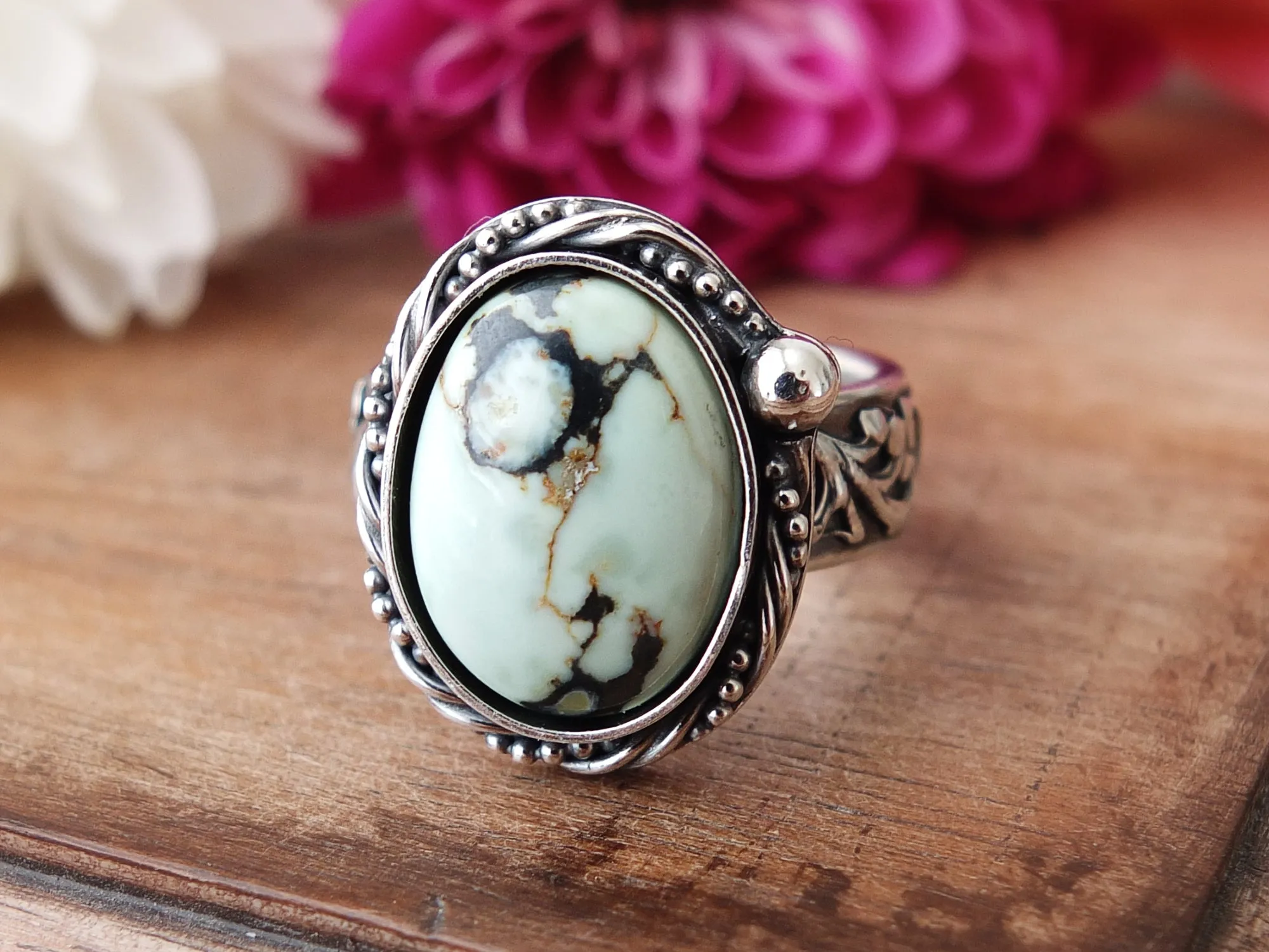 Butterfly Wing Variscite Ring or Pendant (Choose Your Size)