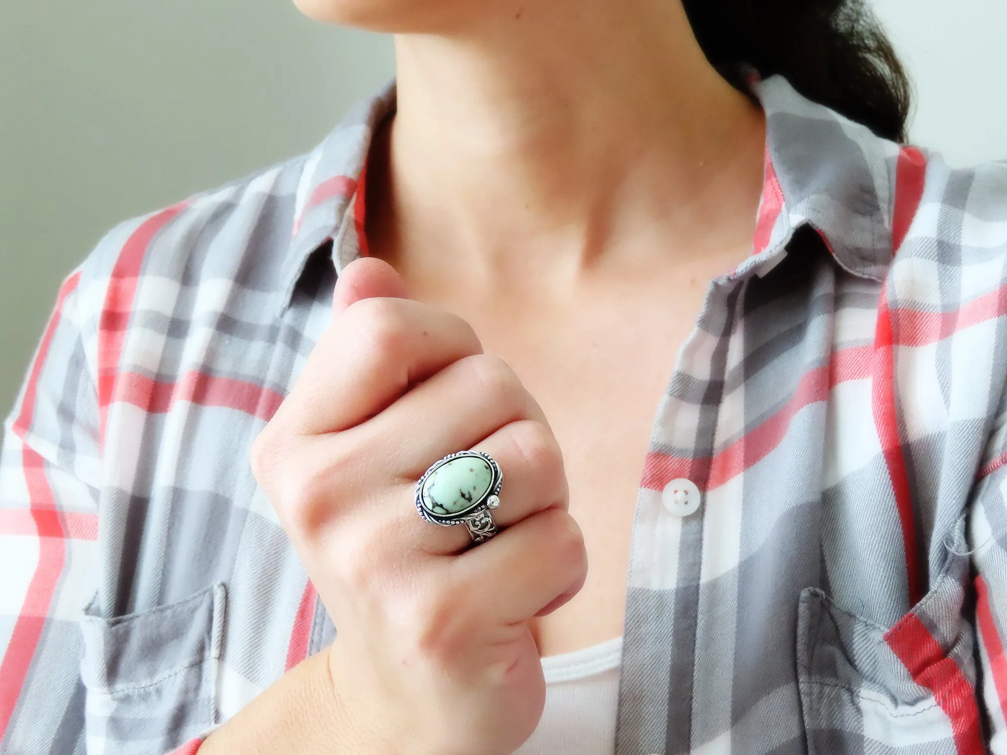 Butterfly Wing Variscite Ring or Pendant (Choose Your Size)