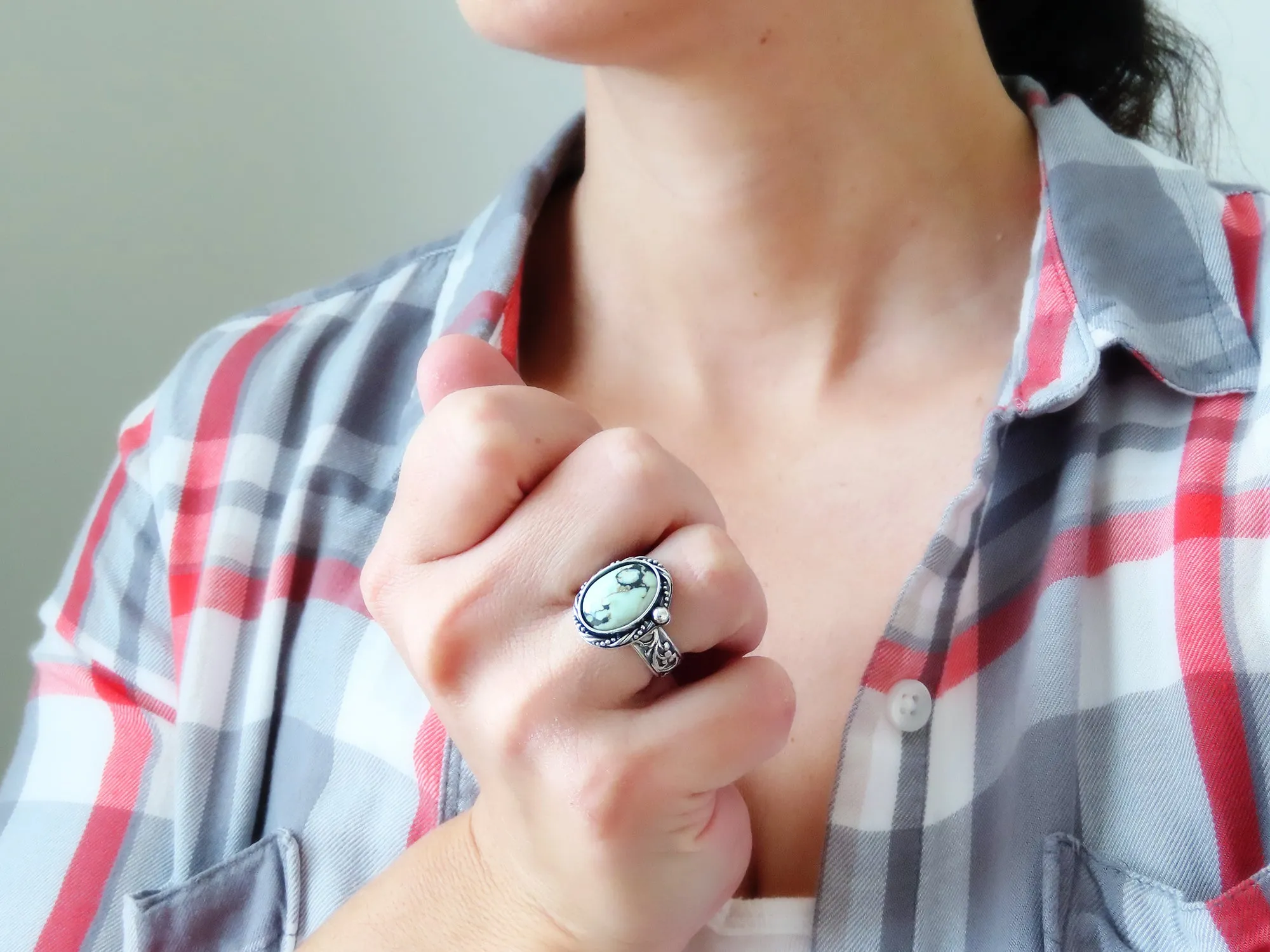 Butterfly Wing Variscite Ring or Pendant (Choose Your Size)