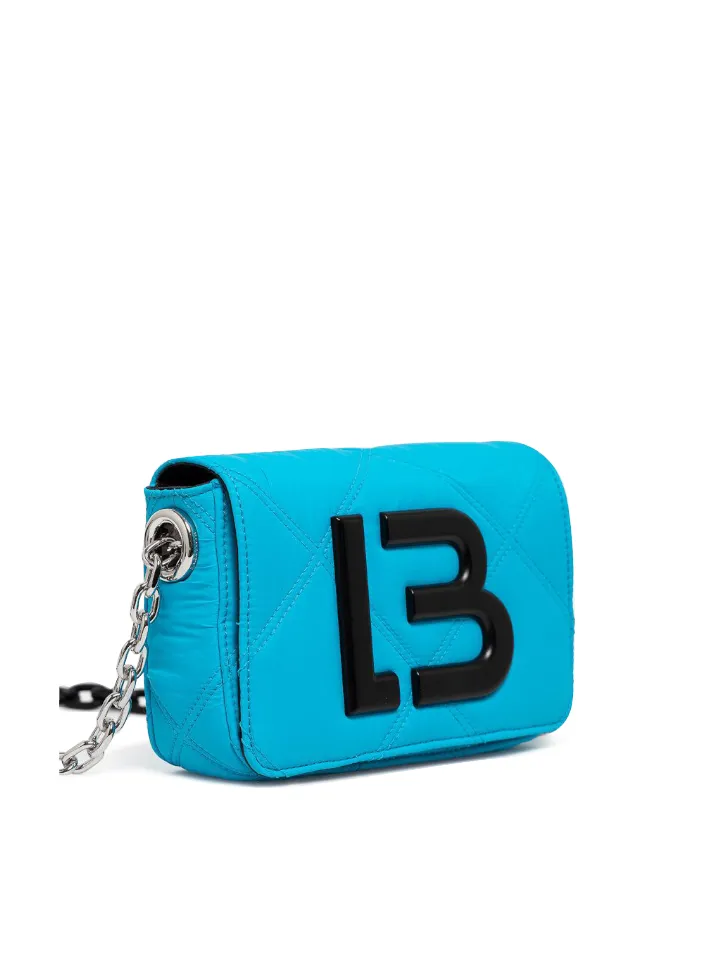 BYL Extra-Small Padded Nylon Flap Bag Neon Blue