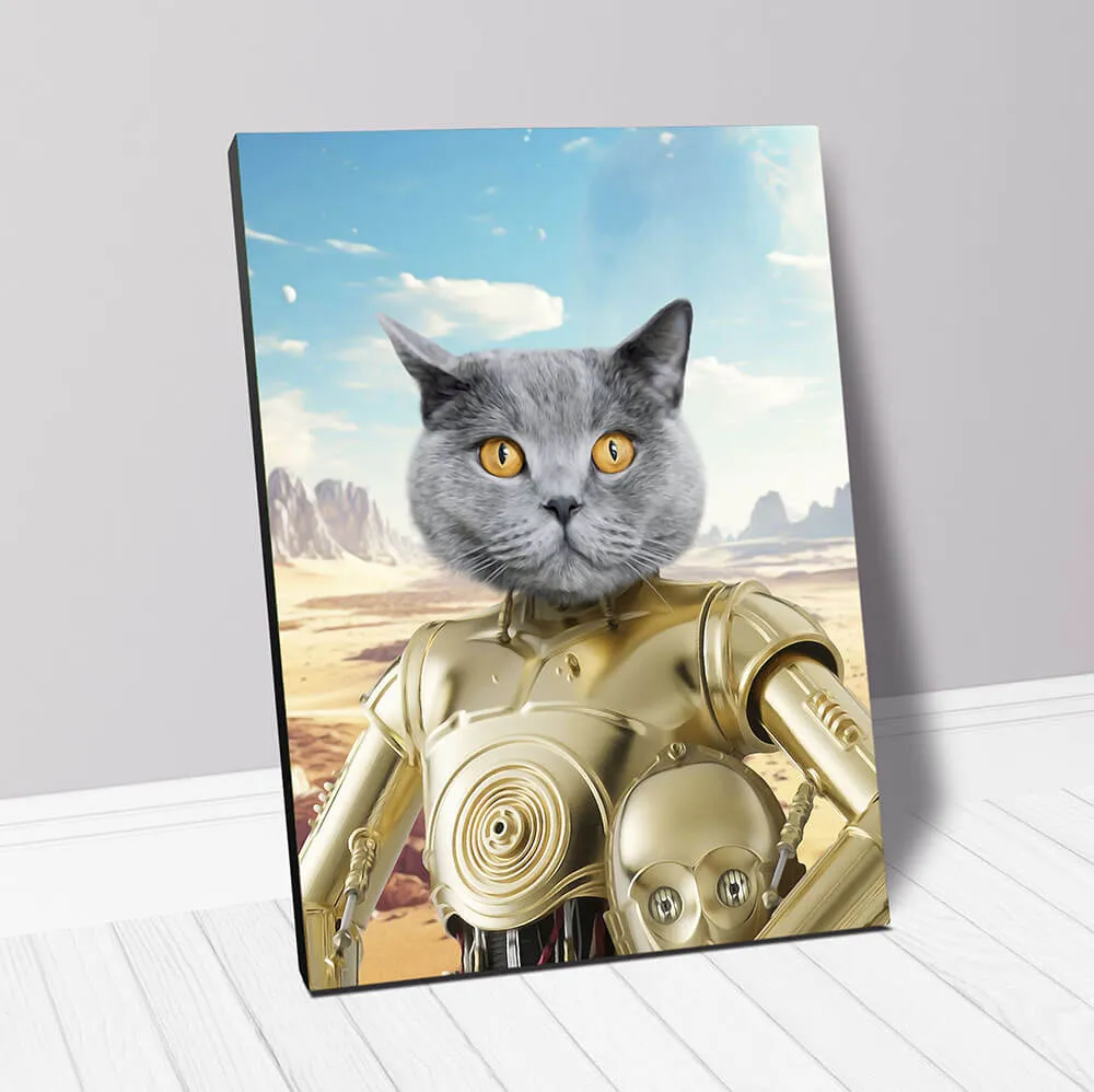 C.3.P.NO - C.3.P.O. & Star Wars Inspired Custom Pet Portrait Canvas
