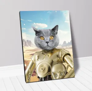C.3.P.NO - C.3.P.O. & Star Wars Inspired Custom Pet Portrait Canvas