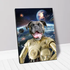 C.3.P.NO IN SPACE - C.3.P.O. & Star Wars Inspired Custom Pet Portrait Canvas