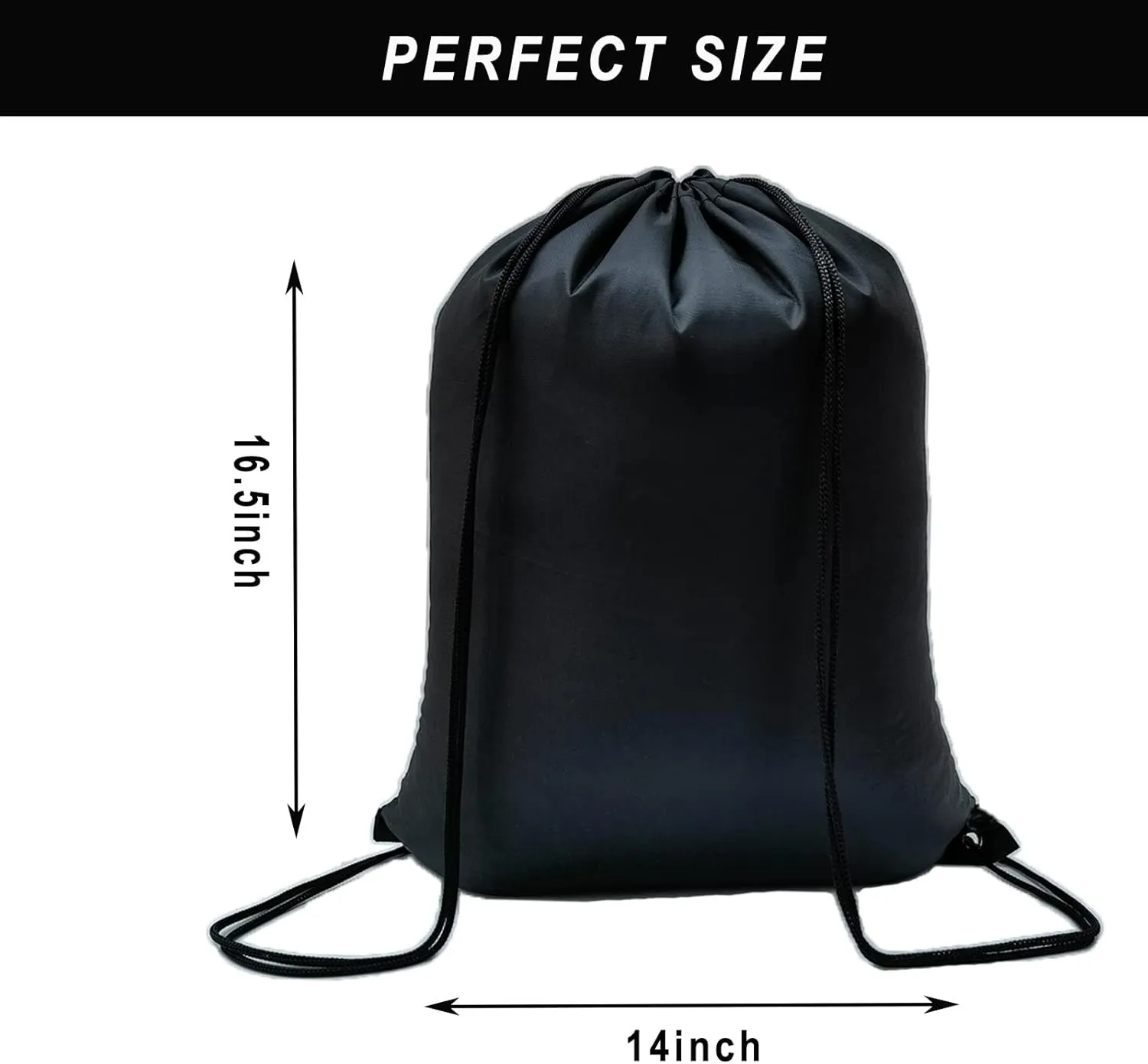 CAIHONG 100 Pack Drawstring Backpack Bulk Drawstring Bags Cinch Sack for Gym, Yoga, Shopping, Sports, Hiking or Gifts for Women and Men, Black-100pcs