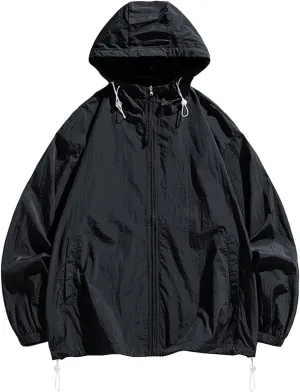 Cambkatl Mens Full Zip UPF 50  UV Sun Protection Hoodie Jacket Long Sleeve Lightweight Fishing Hiking Outdoor Cooling Shirts