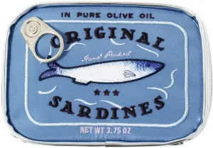 Canned Sardines Makeup Bag, Creative Cute Makeup Bags, Cosmetic Canned Fish Toiletry Bag (Blue)