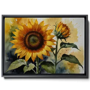 Canvas Print Sunflower Watercolor Flower Print Sunflower Print Sunflower Sun Cactus Desert Sunflower Art Print Watercolor Print Decor Canvas, Arts