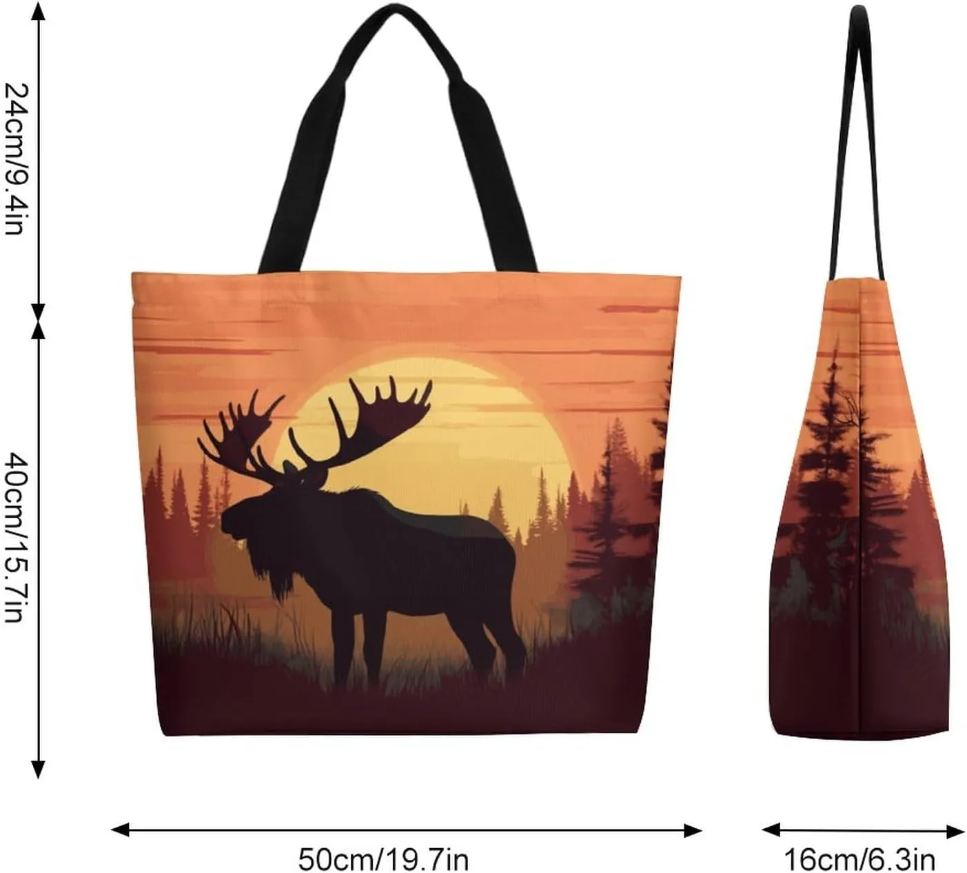 Canvas Tote Bag - Large Women's Casual Shoulder Handbag - Reusable Beach & Shopping Grocery Bag for Outdoors