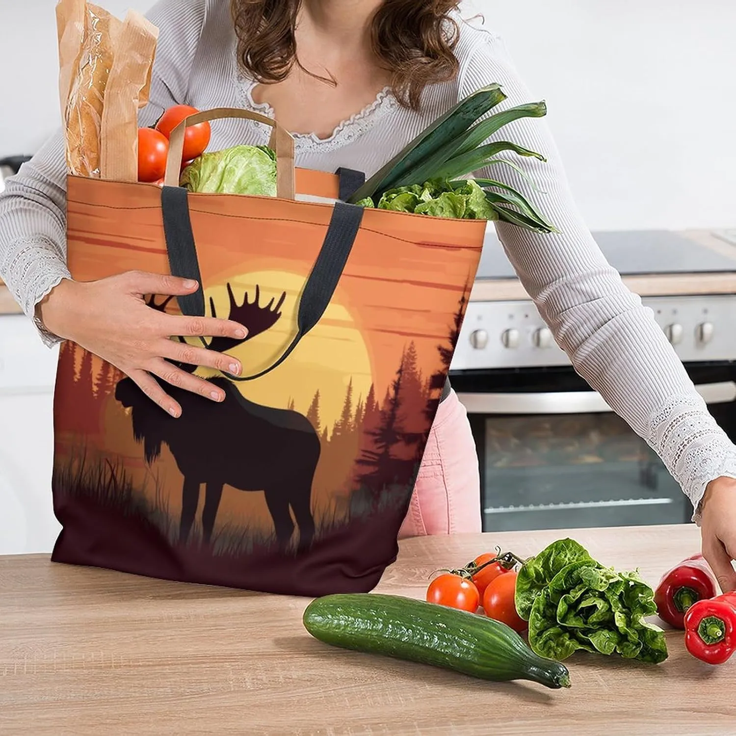 Canvas Tote Bag - Large Women's Casual Shoulder Handbag - Reusable Beach & Shopping Grocery Bag for Outdoors