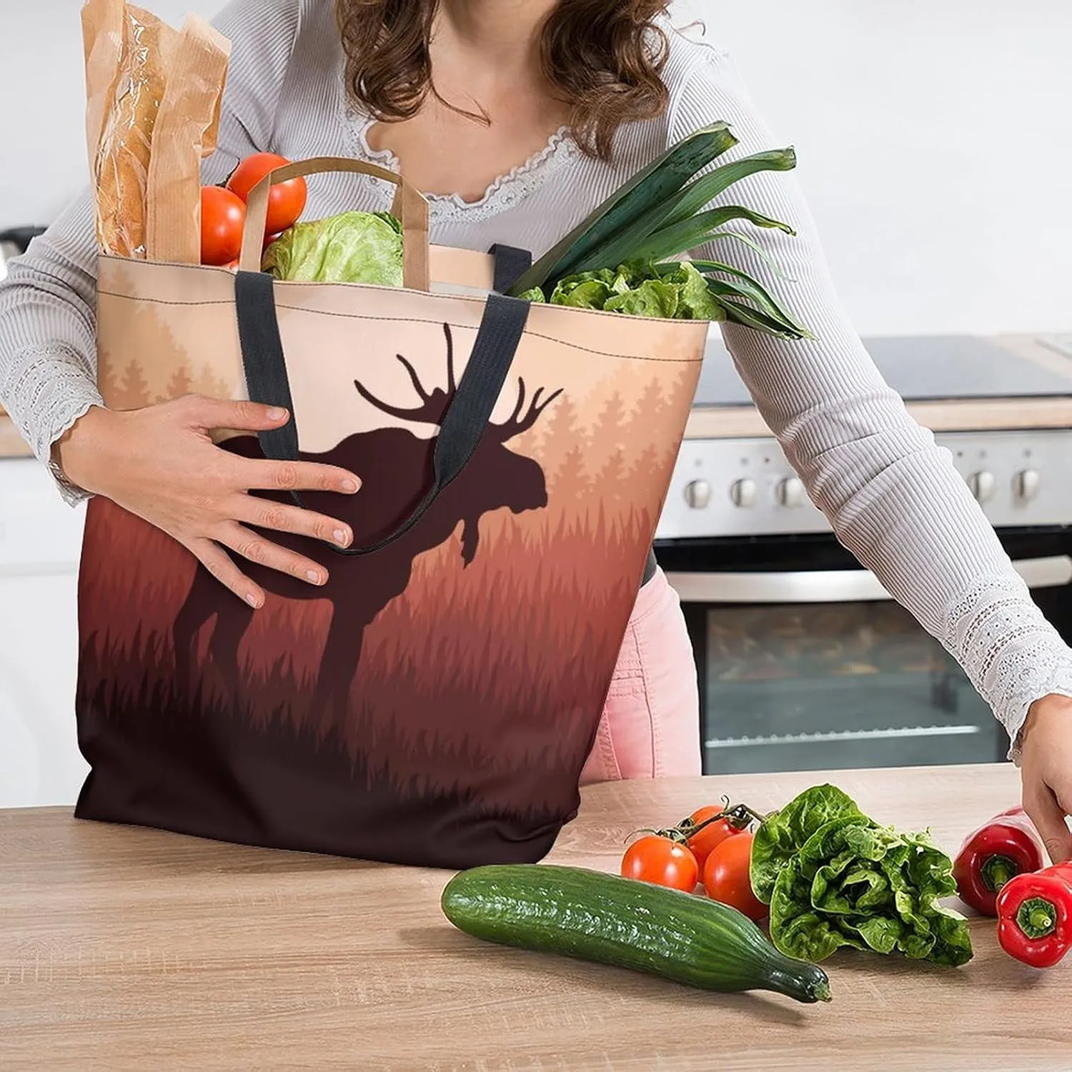 Canvas Tote Bag - Large Women's Casual Shoulder Handbag - Reusable Beach & Shopping Grocery Bag for Outdoors