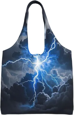 Canvas Tote Bag, Washable Cute Reusable Shoulder Hand Purse bags for Women Shopping Gifts Beach(Storm's Pulse Print)