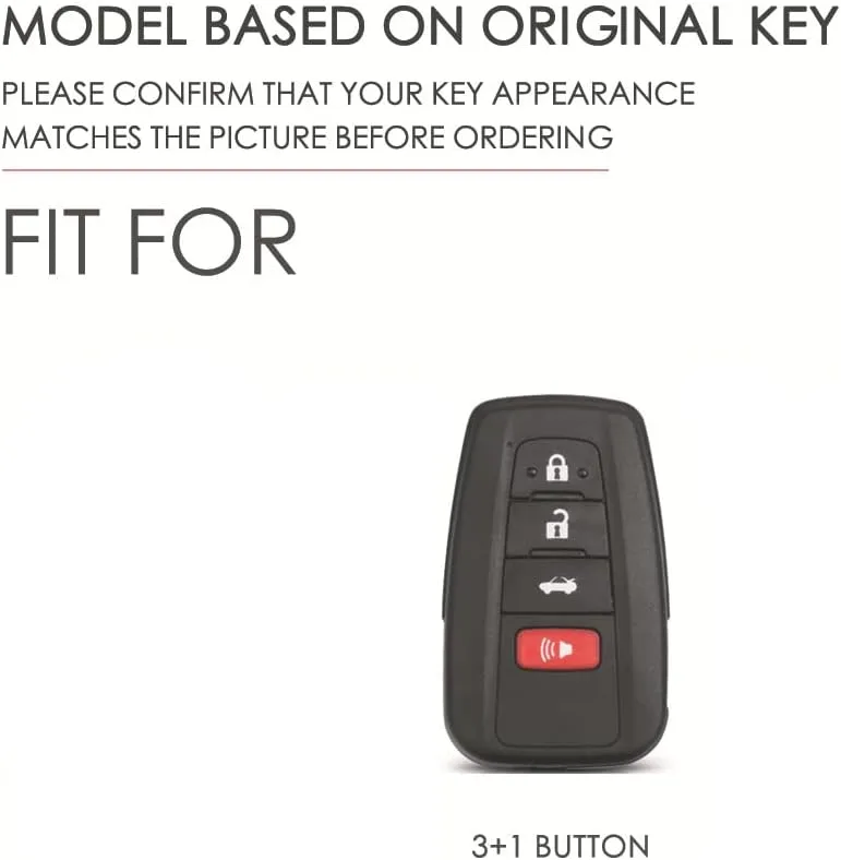 Car Key Fob Cover Case Protector for Toyota, Genuine Leather Car Smart Key Chain Holder Remote Key Fob Case with Keychain