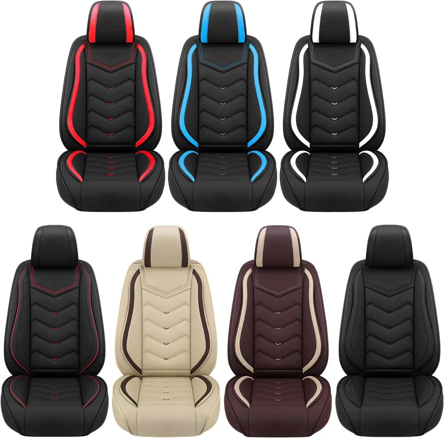 Car Seat Covers Fit for Acura 2000-2025, Stylish Sport Seat Covers, Waterproof Wear-Resistant Premium Nappa Leather Car Seat Covers.(2 Pcs Front/Black Blue)
