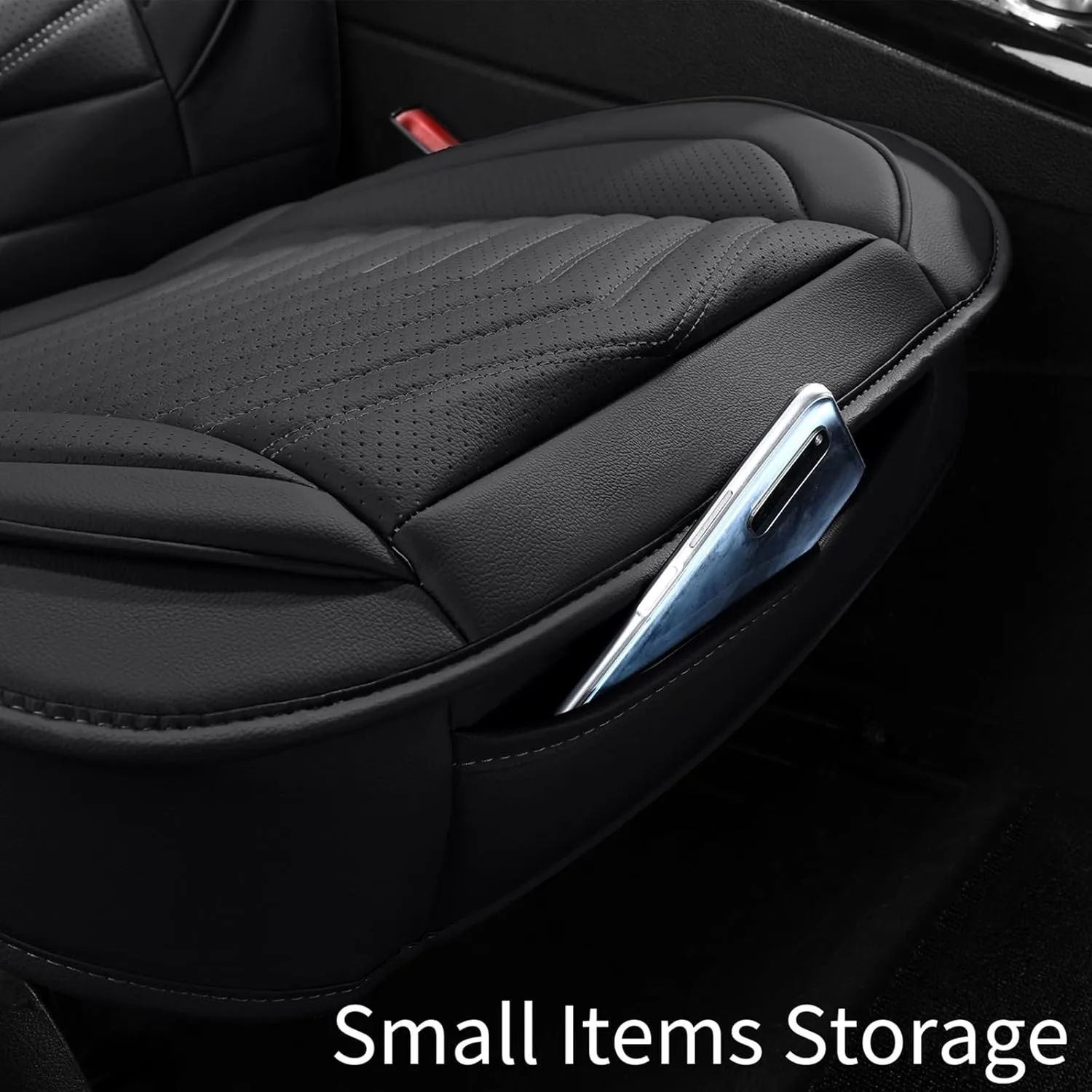 Car Seat Covers,Breathable and Waterproof Faux Leather Automotive Seat Covers for Cars SUV Truck Sedan,Universal Anti-Slip Driver Seat Cover with Backrest (Style1,2 PCS Front Seat,Black)
