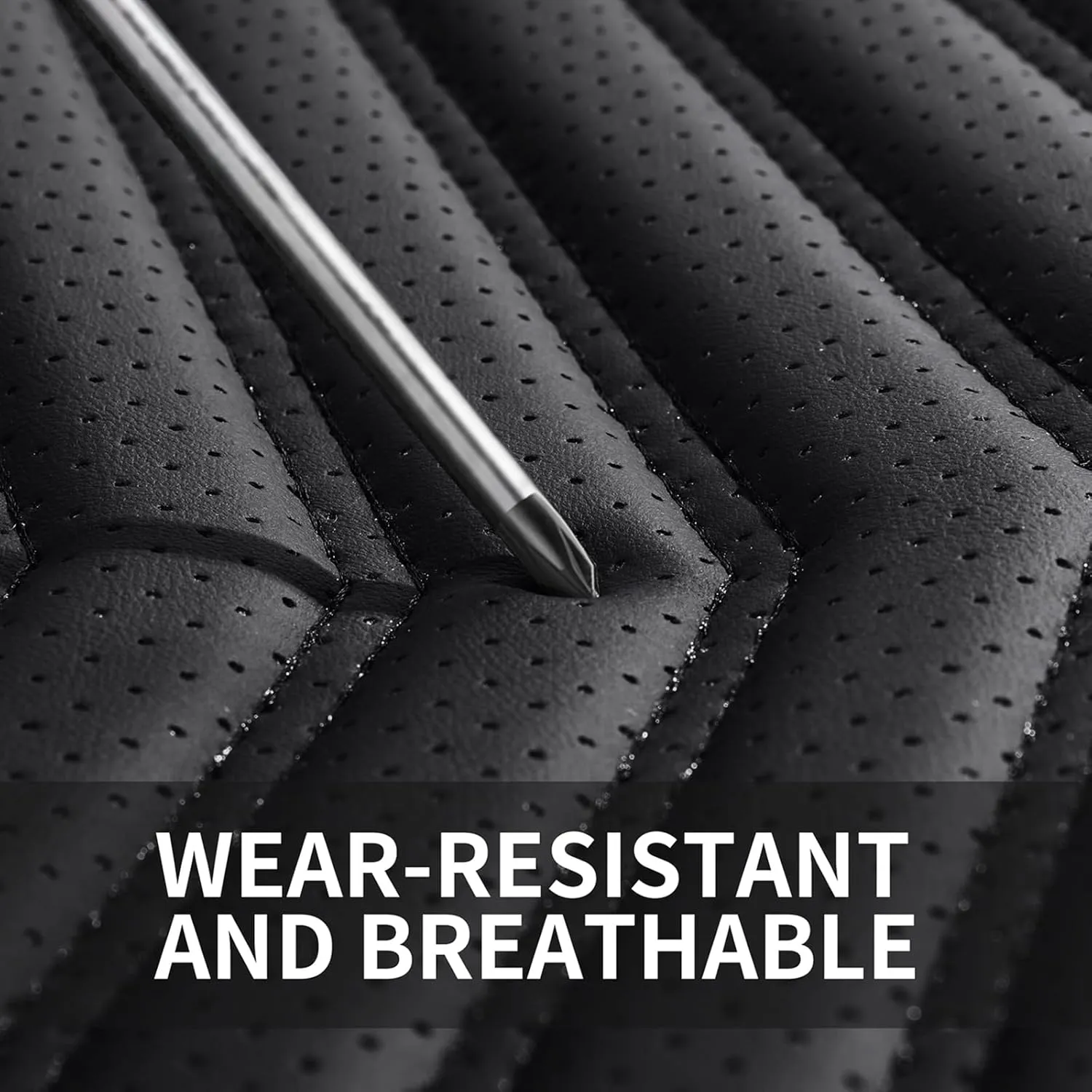 Car Seat Covers,Breathable and Waterproof Faux Leather Automotive Seat Covers for Cars SUV Truck Sedan,Universal Anti-Slip Driver Seat Cover with Backrest (Style1,2 PCS Front Seat,Black)