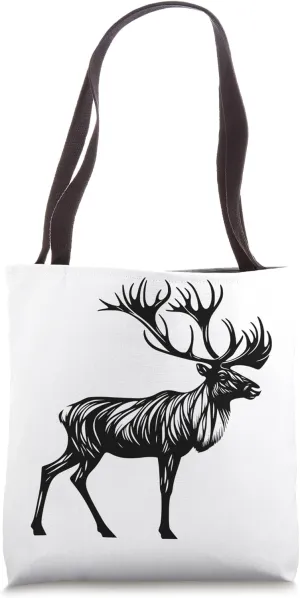 Caribou Dad Mom Lover - Monochromatic Caribou Tote Bag