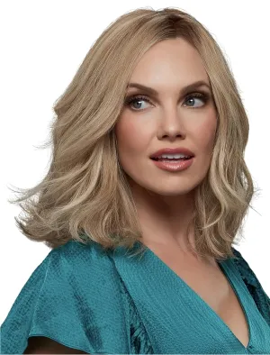 Carrie Human Hair Color 14/26 PRALINES N' CRÈME - Jon Renau Wigs Women's Shoulder Length Bob Monofilament Top Smart Lace Front Off the Face
