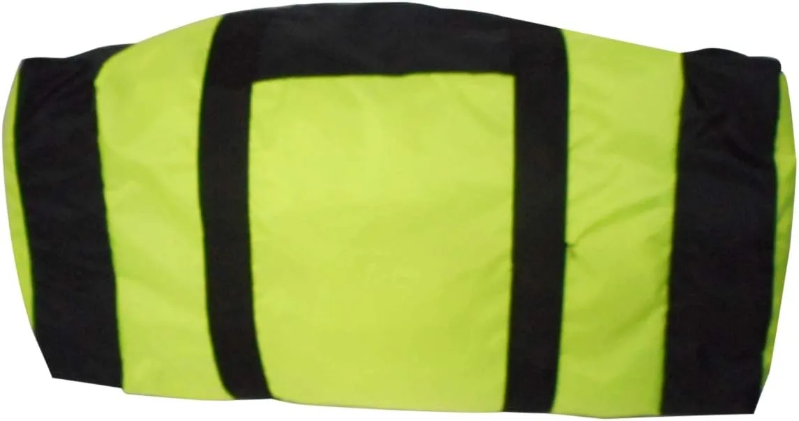 Carry on size Weekend bag, Main compartment and two end pockets, Made In USA. (Neon yellow)