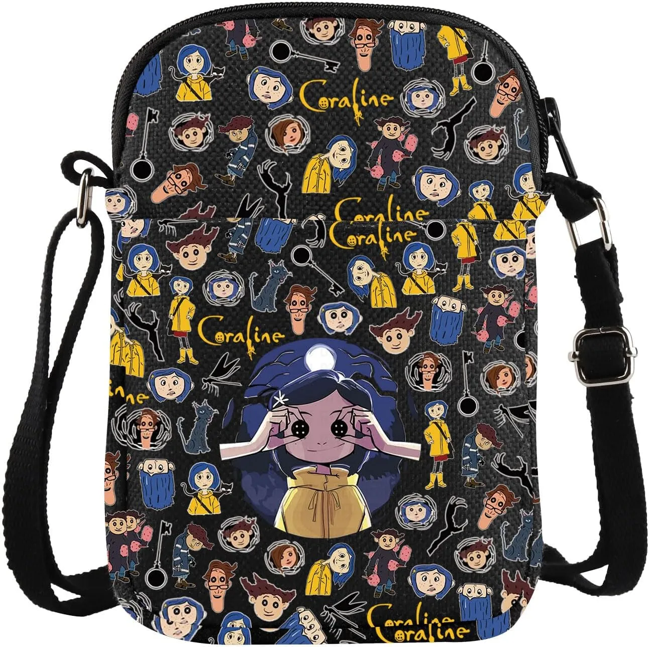 Cartoon Movie Crossbody Bag Horror Lover Gift Fantasy Cartoon Movie Fans Carry-on Bag
