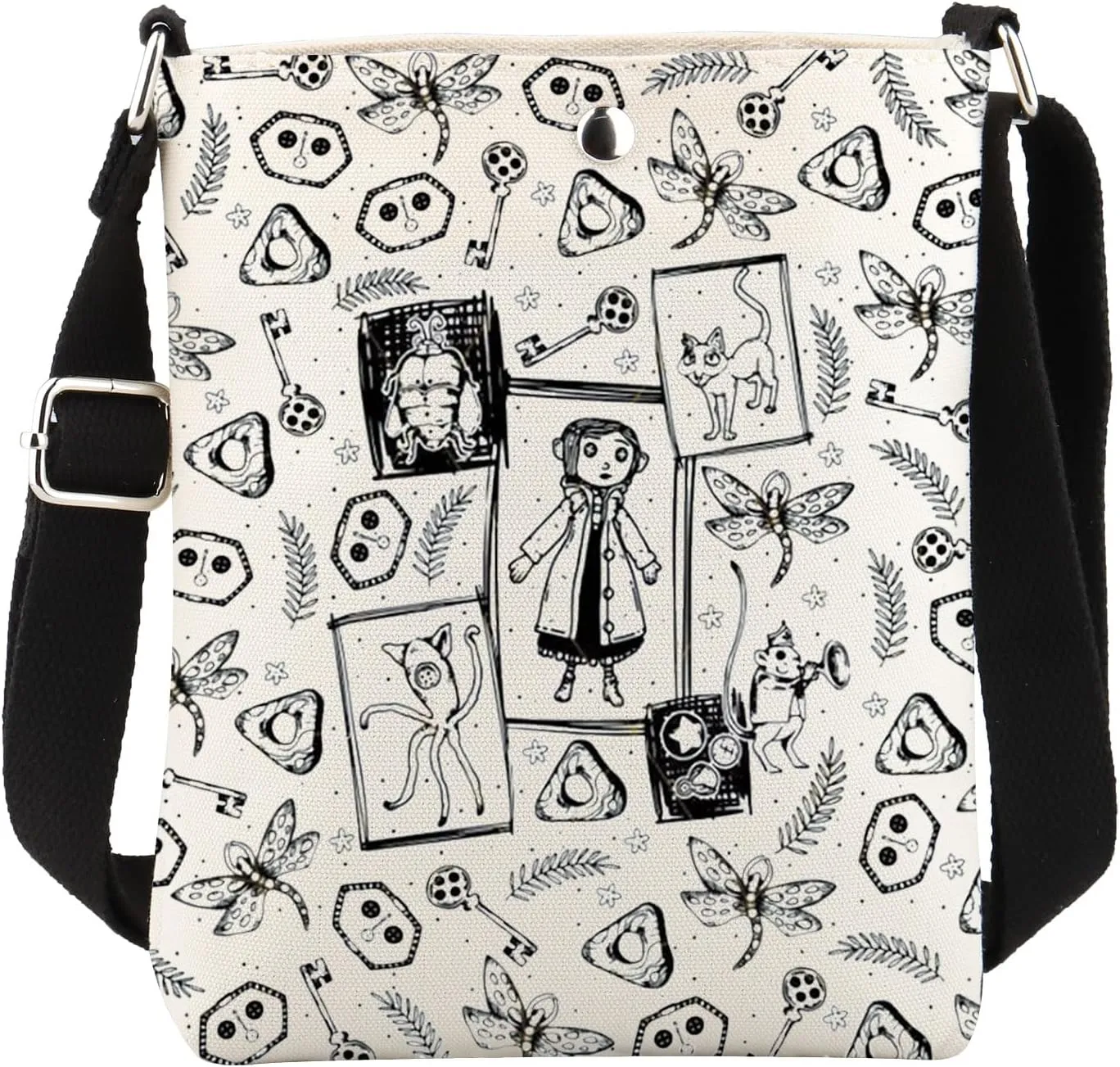 Cartoon Movie Crossbody Bag Horror Movie Lover Gift Fantasy Cartoon Movie Carry-on Bag