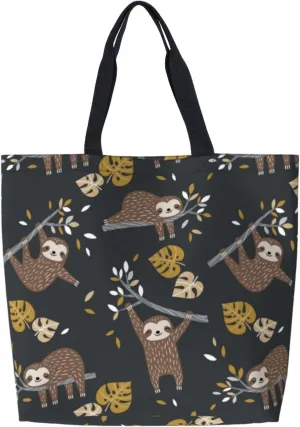 cartoon pug puppy Reusable Grocery bags Big Capacity Shopping Bag Canvas Shoulder Tote Handbag for Women Girls