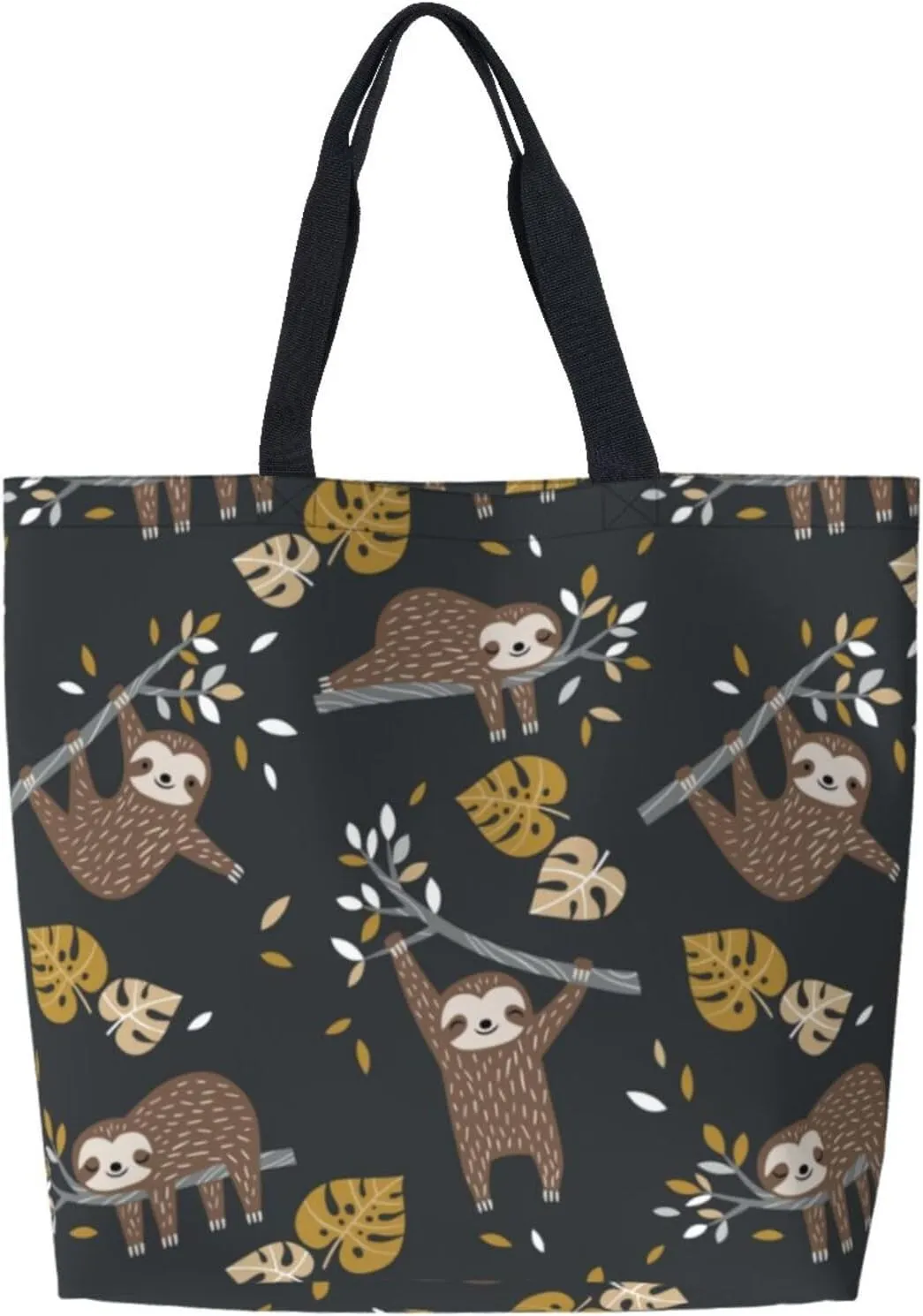 cartoon pug puppy Reusable Grocery bags Big Capacity Shopping Bag Canvas Shoulder Tote Handbag for Women Girls