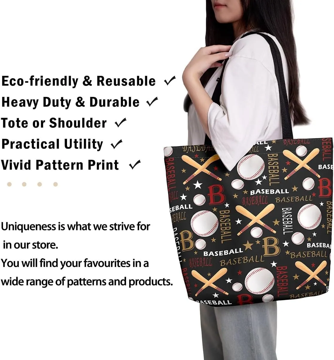 Castle Fairy Baseball Canvas Tote Bag for Adults