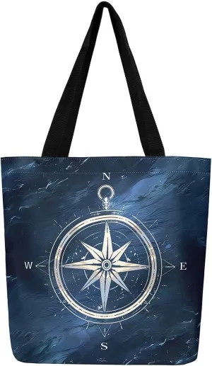 Castle Fairy Crab Canvas Tote Bag for Adults,Ocean Animals Underwater Coral Reusable Shopping Bags Portable Storage Handbag