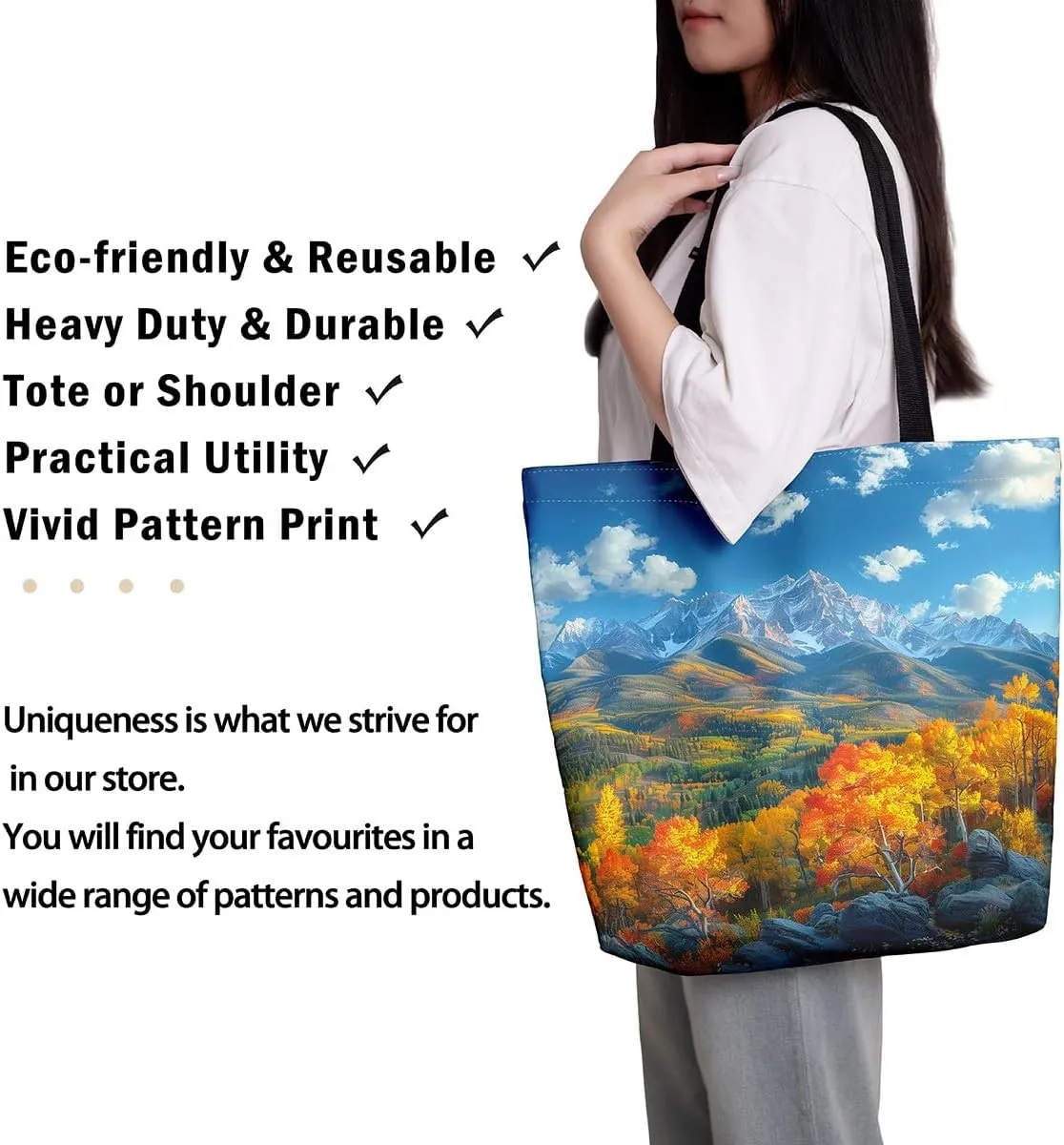 Castle Fairy Eiffel Tower Canvas Tote Bag Autumn French Style Street Shoulder Bag for Women
